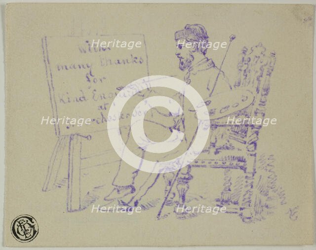 Artist Seated at Easel, n.d. Creator: Nicholas Chevalier.