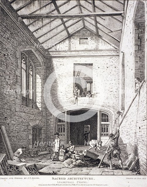 Leadenhall Chapel, London, 1814. Artist: John Thomas Smith