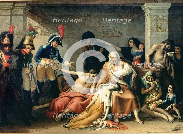 Hunger of Madrid, 1818, oil by Jose Aparicio.