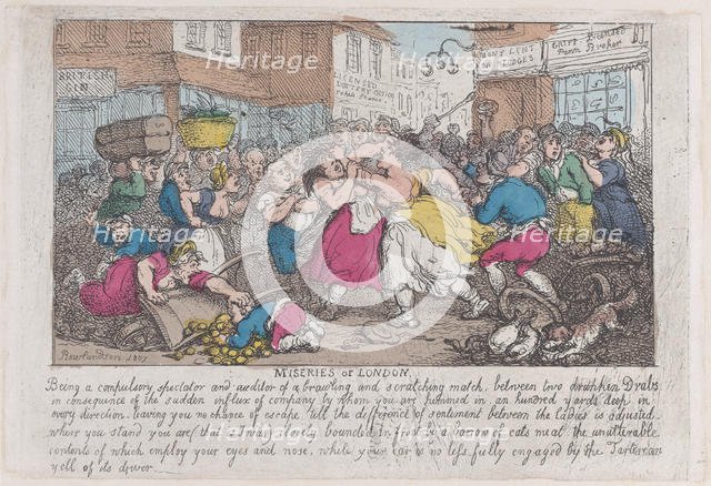 Miseries of London, 1807-08., 1807-08. Creator: Thomas Rowlandson.