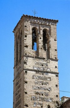Bell tower, Church of San Sebastián, Toledo, Spain, 2008.  Creator: LTL.