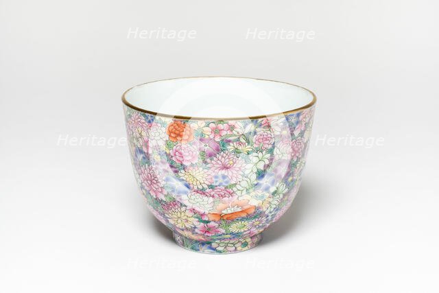 Cup with Thousand Flowers (Millefleurs) Design, Qing dynasty, Jiaqing reign (1796-1821). Creator: Unknown.