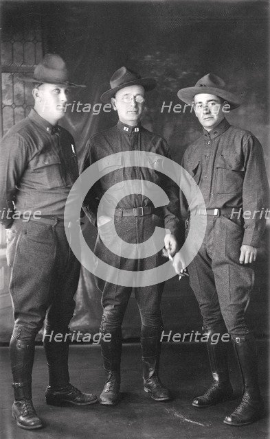 US Army officers from Fort Sheridan, Illinois, in El Paso, Texas, USA, 1916. Artist: Unknown