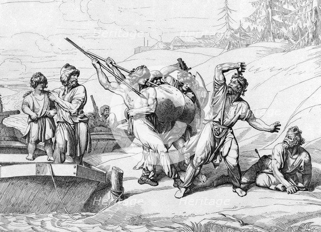 The Death of Askold and Dir, before 1839. Artist: Bruni, Fyodor Antonovich (1800-1875)