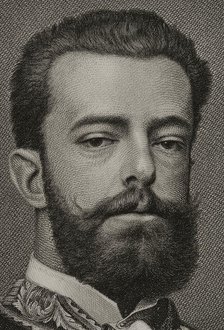 Amadeo I of Spain (1845-1890), King of Spain from January 2, 1871 to February 11, 1873 (1882).  Creator: Joaquin Furno Abad.