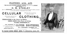 ''Clothed with Air; Cellular Clothing endorsed by the Queen and Mr HM Stanley', 1890. Creator: Unknown.