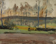 In Front of the Orthodox Church at Evening, 1908. Creator: Jan Ciaglinski.