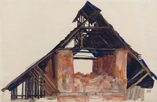 Old Gable, 1913. Artist: Schiele, Egon (1890–1918)