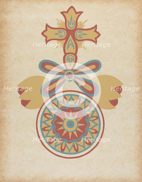 Santa Barbara Mission Doorway Design from the portfolio "Decorative Art...", 1935/1942. Creator: Unknown.