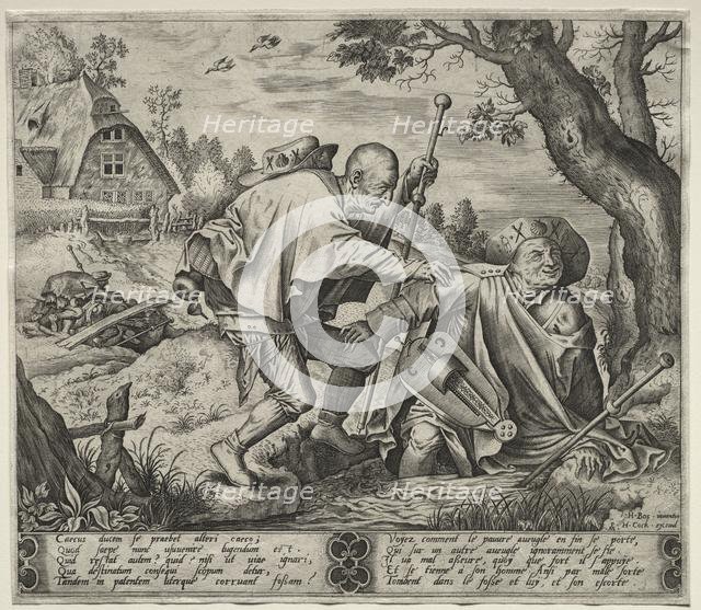 The Blind Leading the Blind. Creator: Pieter van der Heyden (Netherlandish, c. 1530-c. 1575); Hieronymus Cock.