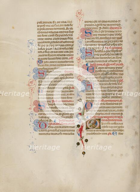 Initial D: Saint Lucy; Missal, between about 1389 and 1400. Creator: Master of the Brussels Initials.