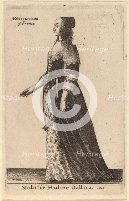 Nobilis Mulier Gallica. Creator: Wenceslaus Hollar.