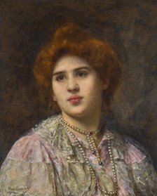Portrait of the opera singer Félia Litvinne (1860-1936). Creator: Harlamov (Harlamoff), Alexei Alexeyevich (1840-1922).