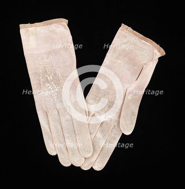 Gloves, American, 1840-60. Creator: Unknown.