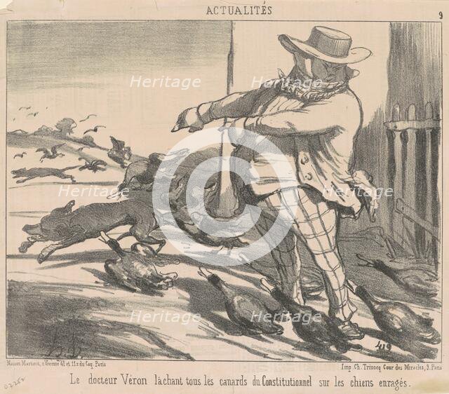 Le docteur Véron lachant tous les canards ..., 19th century. Creator: Honore Daumier.