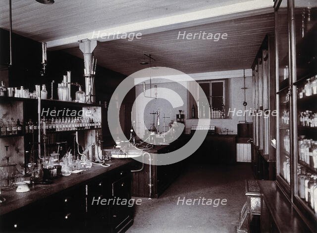 The interior of a pharmaceutical or chemical laboratory..., c1890s. Creator: Unknown.