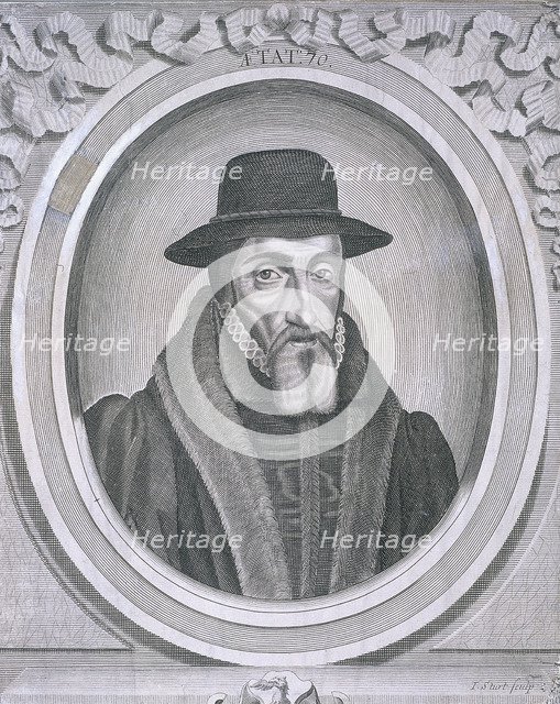Oval portrait of John Foxe, c1570, (c1700). Artist: John Sturt