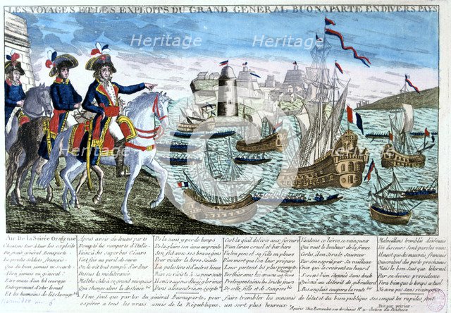 'The Voyages and Exploits of General Bonaparte', 19th century. Artist: Unknown