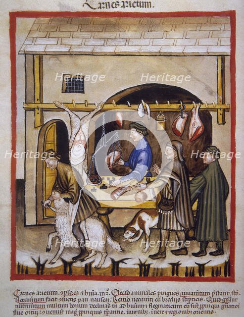 Butchering sheep, 14th century.  Creator: Unknown.