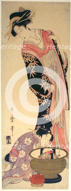 A Courtesan and her Attendant, Japan, c. 1803/04. Creator: Kitagawa Utamaro.