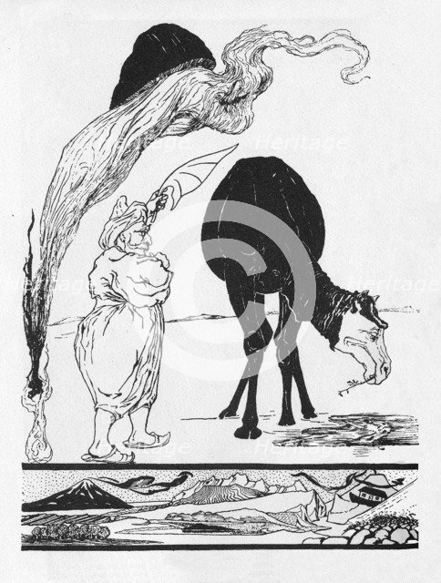 'Rudyard Kipling's own illustration for How the Camel Got His Hump', c1902, (c1950). Creator: Rudyard Kipling.