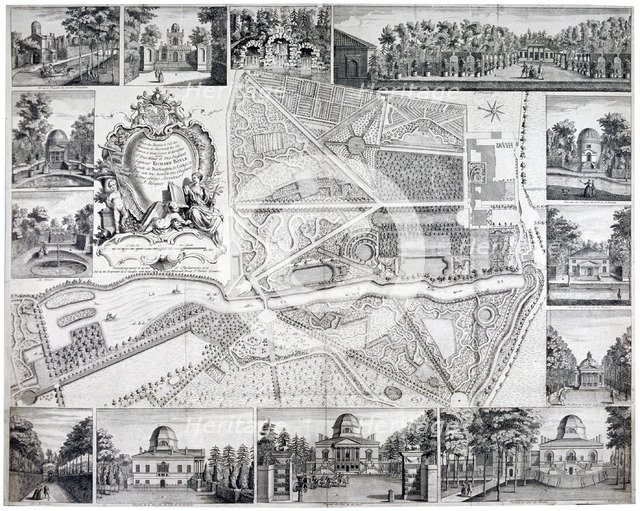 Map of Chiswick in the London borough of Hounslow, 1736. Artist: John Rocque