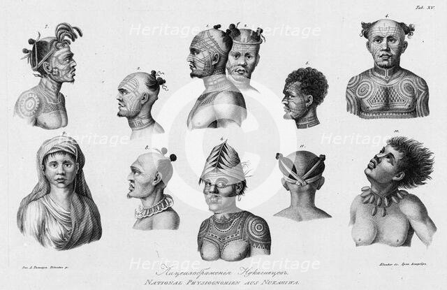 Nukagiva Natives, 1813. Creator: Ignaz Sebastian Klauber.