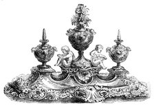 Silver-gilt Inkstand for Presentation by Her Majesty to the King of Siam, 1856.  Creator: Unknown.