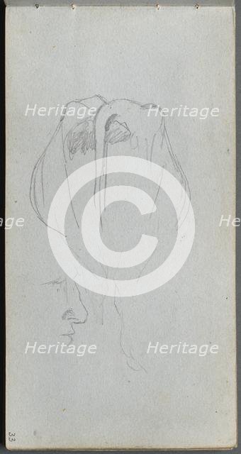 Sketchbook, page 33: Study of a Cow from Behind and Profile Study. Creator: Ernest Meissonier (French, 1815-1891).