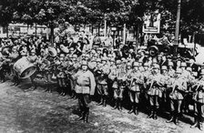 German military band at the parade on the Place de l'Etoile, Paris, June 1940. Artist: Unknown