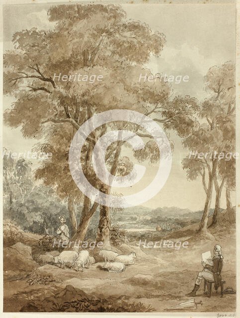 Gainsborough's first sight of the young lady who, c. 1830. Creator: Samuel John Stump.