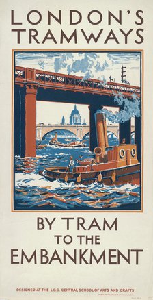 'By Tram to the Embankment', London County Council (LCC) Tramways poster, 1924. Artist: Herbert Kerr Rooke