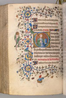 Hours of Charles the Noble, King of Navarre (1361-1425), , fol. 270v, St. Mathias, c. 1405. Creator: Master of the Brussels Initials and Associates (French).