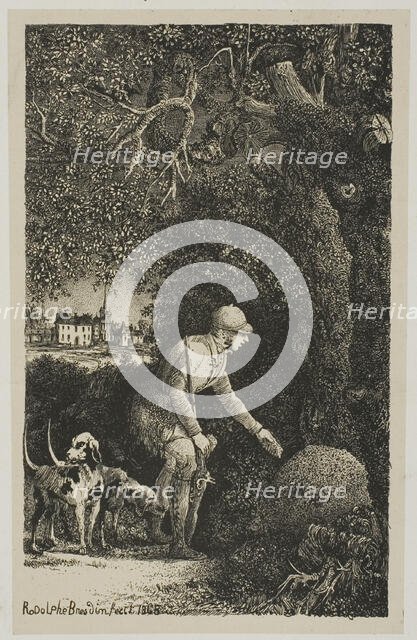 The Diplomat and the Anthill, Illustration for Fables and Tales by Hippolyte de Thierry-Fa..., 1868. Creator: Rodolphe Bresdin.