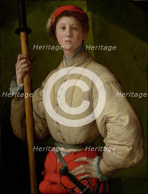Portrait of a Halberdier (Francesco Guardi?), 1529-1530. Creator: Jacopo Pontormo.