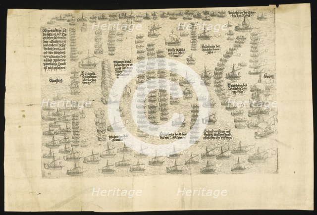 The Battle of Lepanto on 7 October 1571, 1571. Artist: Jenichen, Balthasar (active 1560-1590)