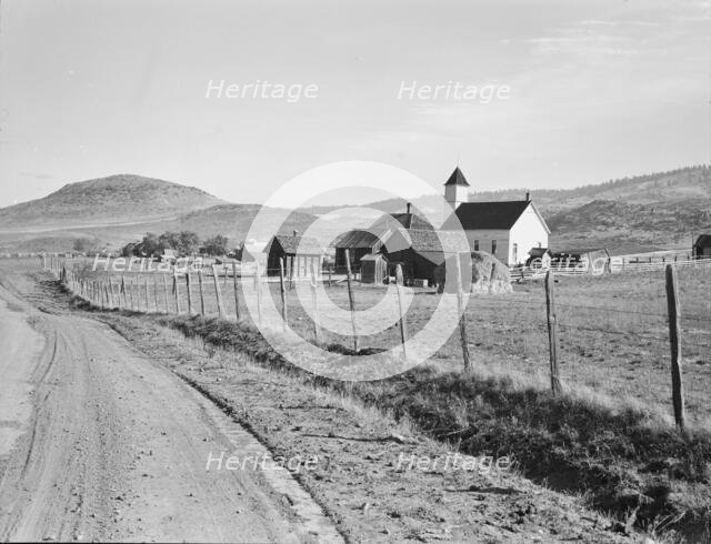 Voting farmers in Squaw Creek Valley, entering Ola, Gem County, Idaho, 1939. Creator: Dorothea Lange.