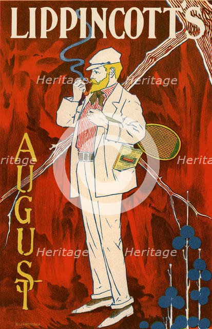 Lippincott's August (Poster), 1895. Artist: Carqueville, William L. (1871-1946)