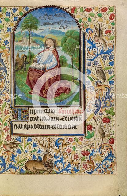 Saint John on Patmos; Book of Hours, about 1466-1470. Creator: Master of Jacques of Luxembourg.