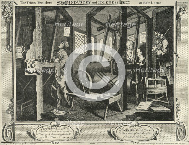 'Interior of a Weaver's Workshop', 1747, (1925). Creator: William Hogarth.