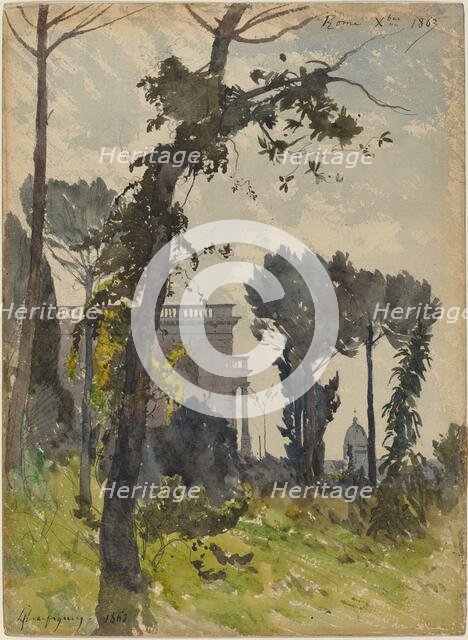 View of the Dome of Saint Peter's, Rome, 1863. Creator: Henri-Joseph Harpignies.