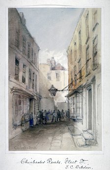 View in Chichester Rents, Fleet Street, City of London, c1850.                    Artist: Thomas Colman Dibdin