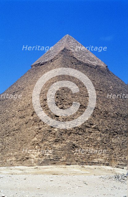 Great Pyramid of Cheops at Giza, Egypt, 4th dynasty, Old Kingdom, 26th century BC. Artist: Unknown
