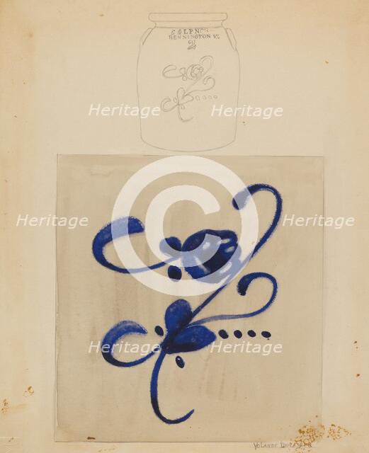 Jar, c. 1937. Creator: Yolande Delasser.