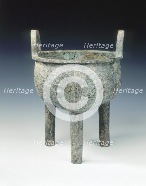 Bronze ding with taotie pattern, early Western Zhou dynasty, c1050 BC. Artist: Unknown