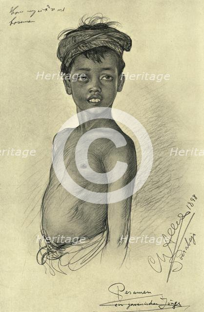 Pesamen - a Javanese boy from Surubaya, Java, 1898. Creator: Christian Wilhelm Allers.
