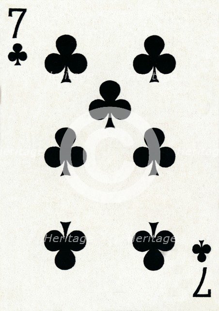 7 of Clubs from a deck of Goodall & Son Ltd. playing cards, c1940. Artist: Unknown.