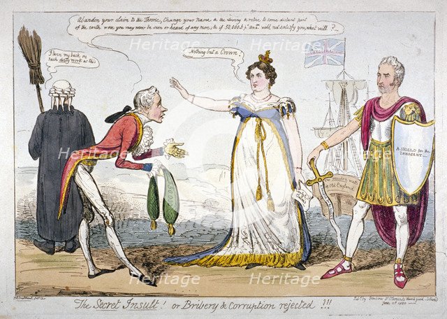 'The secret insult! or bribery & corruption rejected!!!', 1820. Artist: Isaac Robert Cruikshank