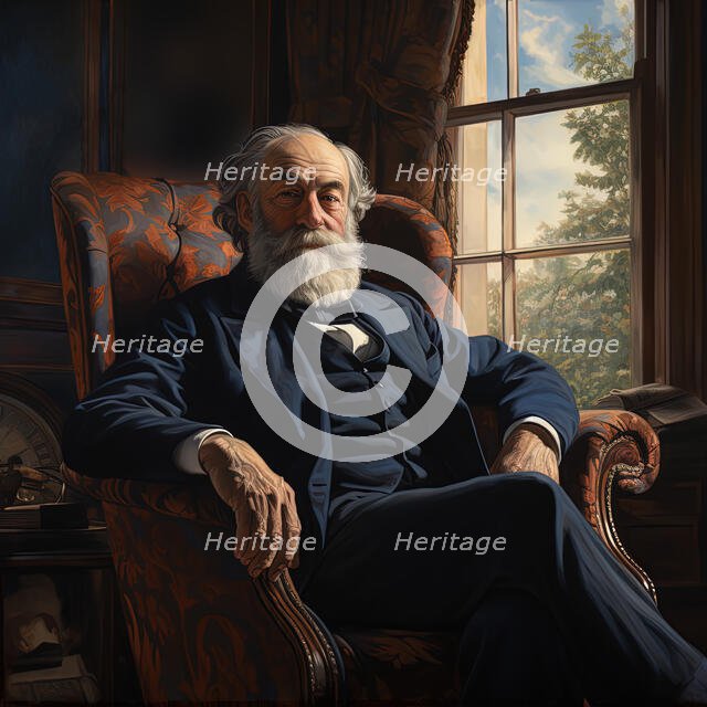 AI IMAGE - Portrait of Walt Whitman, 1880s, (2023). Creator: Heritage Images.