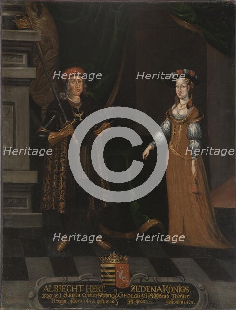 Albert III, 1443-1500, Duke of Saxony, Zedena, 1449-1510, Princess of Bohemia. Creator: Anon.